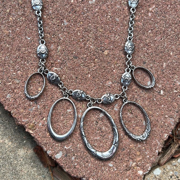 Brighton Retired Silver Etched 18” Loop Necklace - Picture 3 of 8
